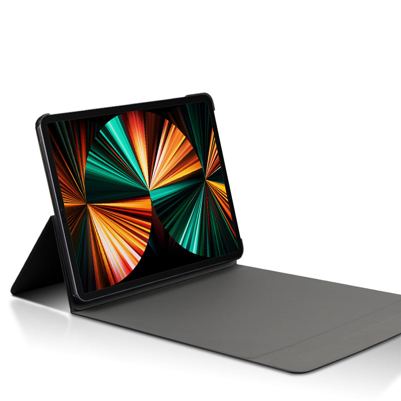 JIUYU Detachable Bluetooth Touchpad Multi-color Backlit Design Keyboard + Multi-angle Hinge Stand Leather Case Protector for iPad Pro 12.9-inch (2020)/(2021)