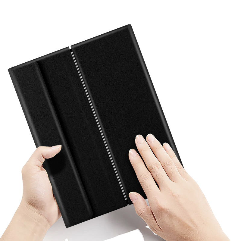 JIUYU Detachable Bluetooth Touchpad Multi-color Backlit Design Keyboard + Multi-angle Hinge Stand Leather Case Protector for iPad Pro 12.9-inch (2020)/(2021)