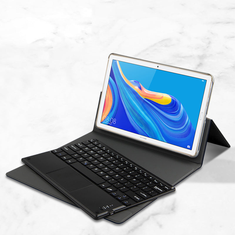 JIUYU Detachable Bluetooth Keyboard + Supporting Stand Hinge Protective Leather Case for Huawei MediaPad M6 10.8-inch