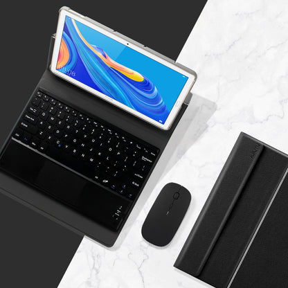 JIUYU Detachable Bluetooth Keyboard + Supporting Stand Hinge Protective Leather Case for Huawei MediaPad M6 10.8-inch