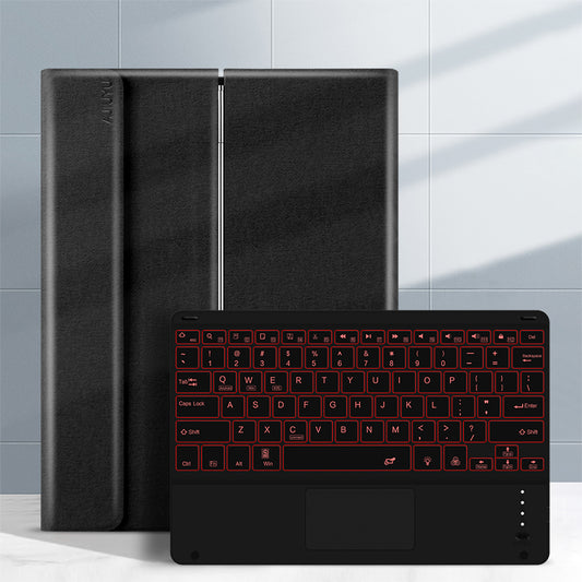 JIUYU Ultra-thin Tablet Leather Cover Protective Case + Colorful Backlit Wireless Bluetooth Keyboard for Huawei MatePad Pro 12.6 (2021)