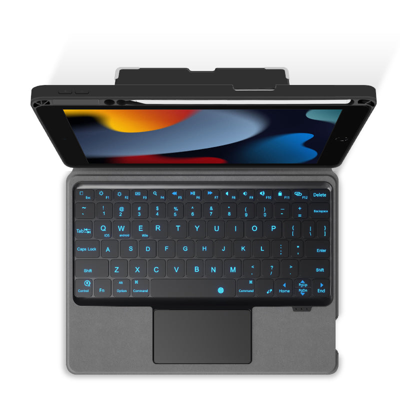 JIUYU 2 in 1 Bluetooth Wireless Magnetic Keyboard Adjustable Stand Tablet Cover Case with Built-in Pencil Holder for iPad 10.2 2019/2020/2021/iPad Pro 10.5 (2017)/iPad Air 10.5 (2019)
