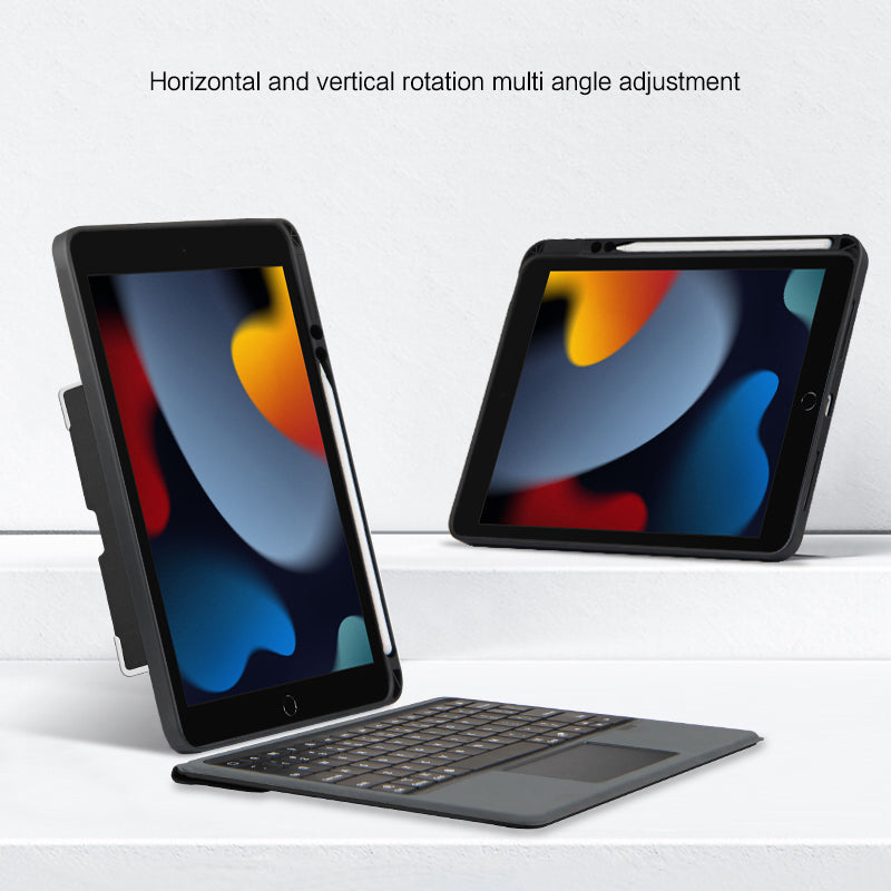 JIUYU 2 in 1 Bluetooth Wireless Magnetic Keyboard Adjustable Stand Tablet Cover Case with Built-in Pencil Holder for iPad 10.2 2019/2020/2021/iPad Pro 10.5 (2017)/iPad Air 10.5 (2019)