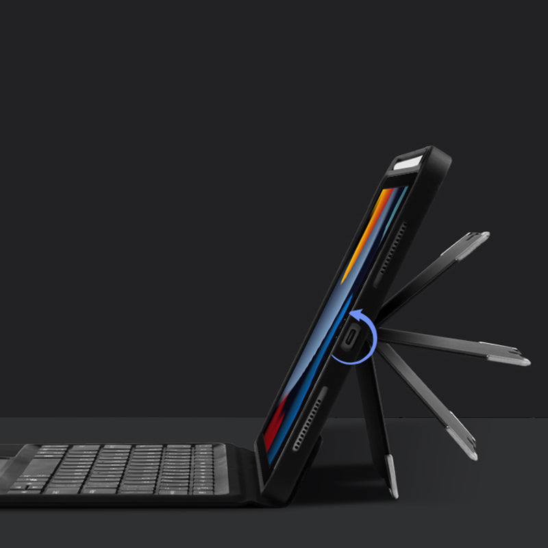 JIUYU 2 in 1 Bluetooth Wireless Magnetic Keyboard Adjustable Stand Tablet Cover Case with Built-in Pencil Holder for iPad 10.2 2019/2020/2021/iPad Pro 10.5 (2017)/iPad Air 10.5 (2019)