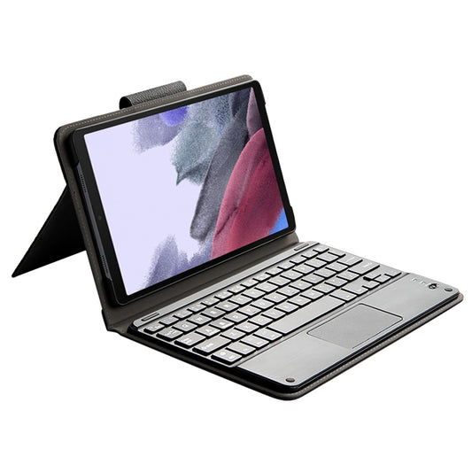 JIUYU Genuine Leather Tablet Stand Protective Cover Case + Wireless Bluetooth Keyboard with Touchpad for Samsung Galaxy Tab A7 Lite 8.7-inch