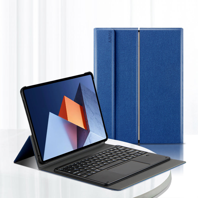 JIUYU 2-in-1 Detachable Bluetooth Keyboard + Foldable Hinge Stand Magnetic Closure Leather Case for Huawei MateBook E 2022