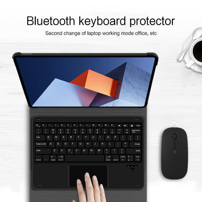 JIUYU 2-in-1 Detachable Bluetooth Keyboard + Foldable Hinge Stand Magnetic Closure Leather Case for Huawei MateBook E 2022