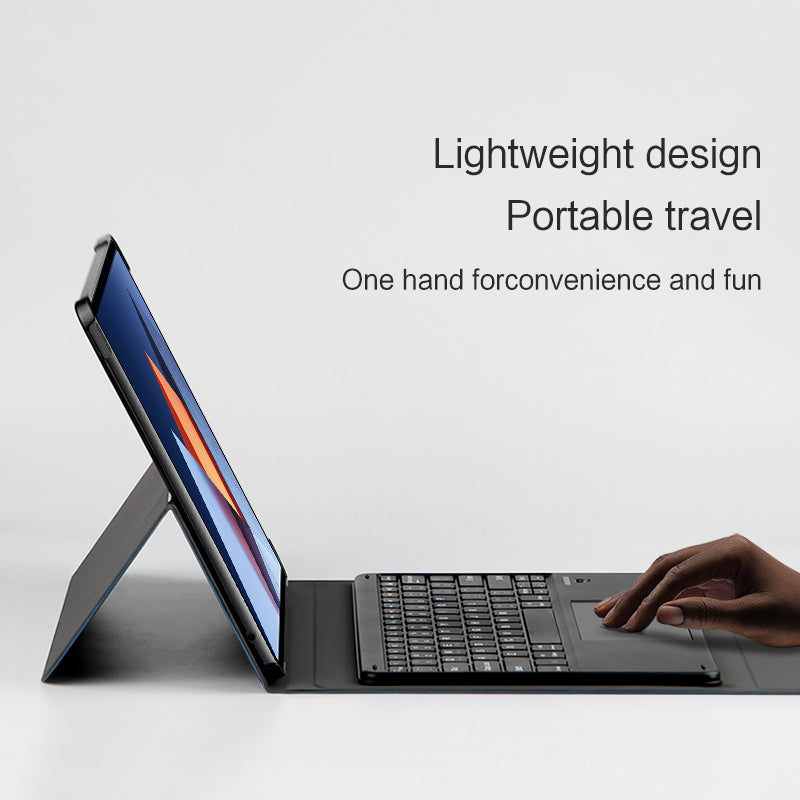 JIUYU 2-in-1 Detachable Bluetooth Keyboard + Foldable Hinge Stand Magnetic Closure Leather Case for Huawei MateBook E 2022