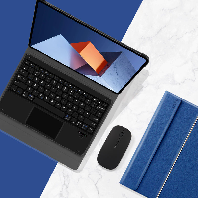 JIUYU 2-in-1 Detachable Bluetooth Keyboard + Foldable Hinge Stand Magnetic Closure Leather Case for Huawei MateBook E 2022