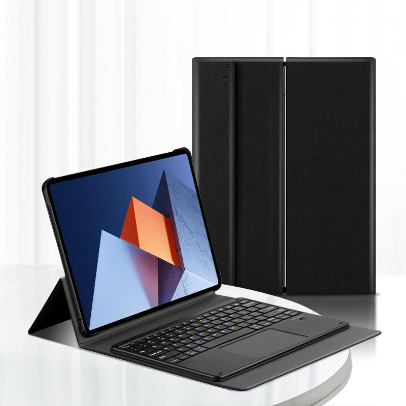 JIUYU 2-in-1 Detachable Bluetooth Keyboard + Foldable Hinge Stand Magnetic Closure Leather Case for Huawei MateBook E 2022
