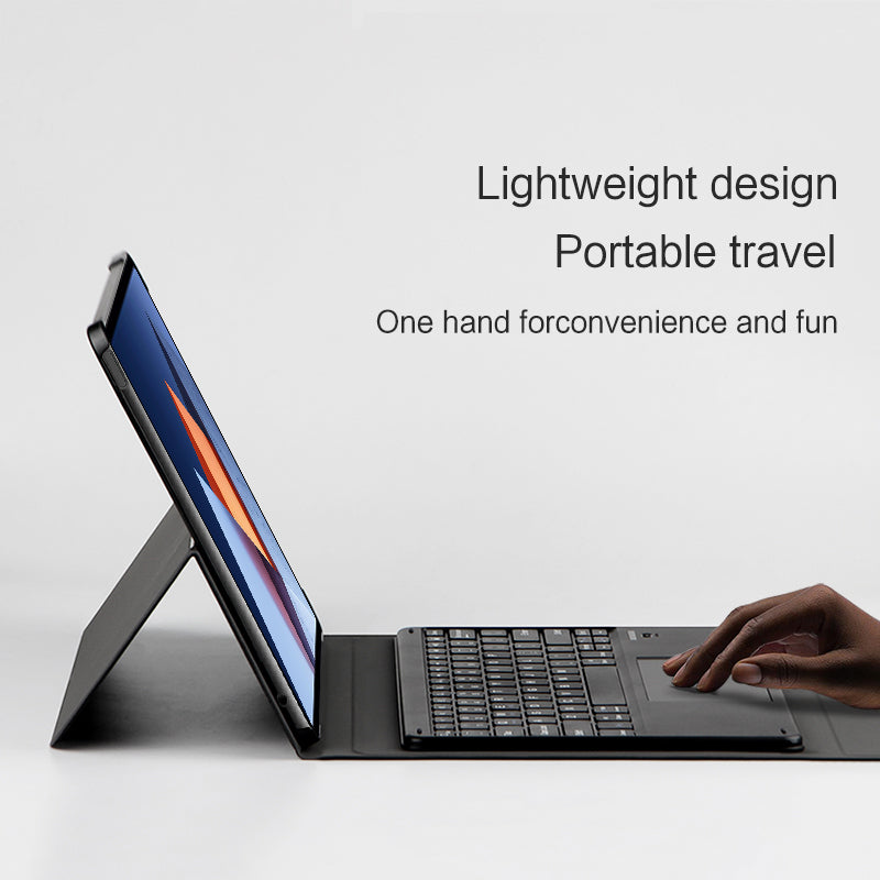 JIUYU 2-in-1 Detachable Bluetooth Keyboard + Foldable Hinge Stand Magnetic Closure Leather Case for Huawei MateBook E 2022