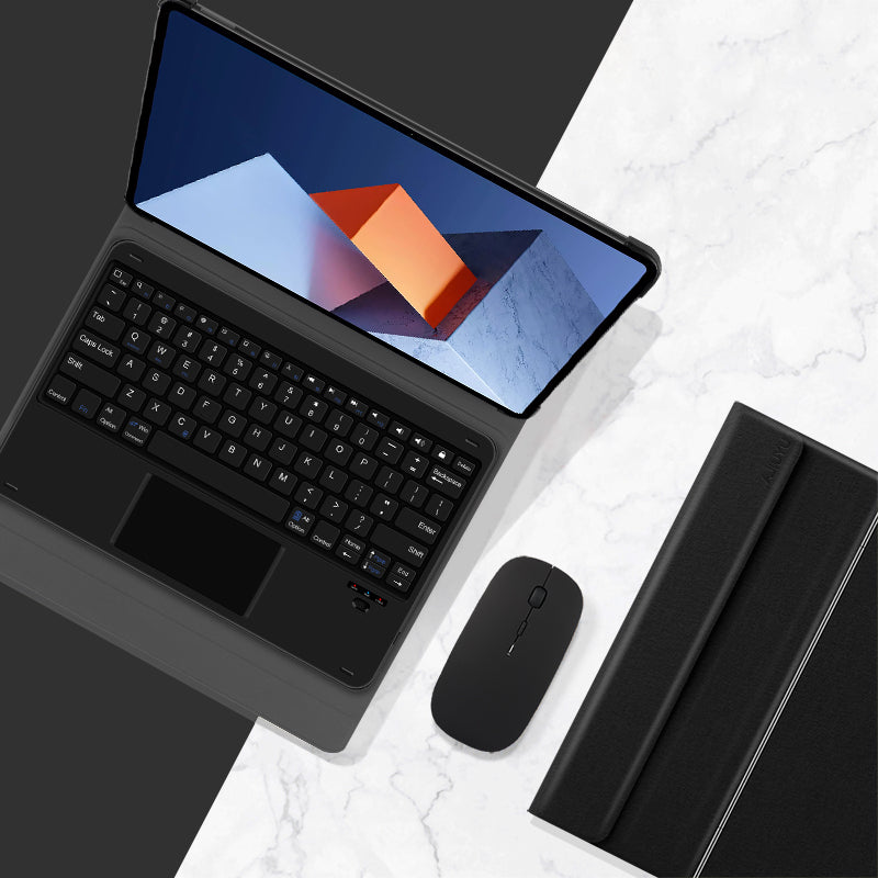 JIUYU 2-in-1 Detachable Bluetooth Keyboard + Foldable Hinge Stand Magnetic Closure Leather Case for Huawei MateBook E 2022