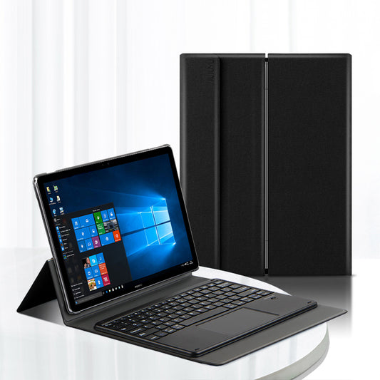 JIUYU Touchpad Bluetooth Keyboard + Hinge Stand Magnetic Absorption Tablet Leather Case for Huawei MateBook E 2019