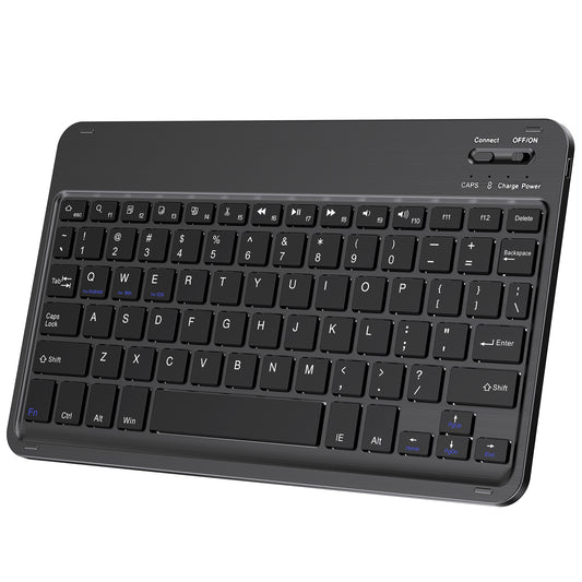 10 Inches Brushed Surface Bluetooth 5.0 Wireless Keyboard 180mAh Seven Colors Backlights Changeable for Smartphones/Tablets/Laptops