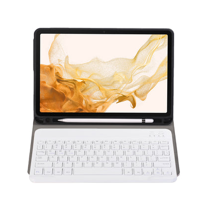 For Samsung Galaxy Tab S8 PU Leather+TPU Tablet Stand Case with Wireless Bluetooth Keyboard