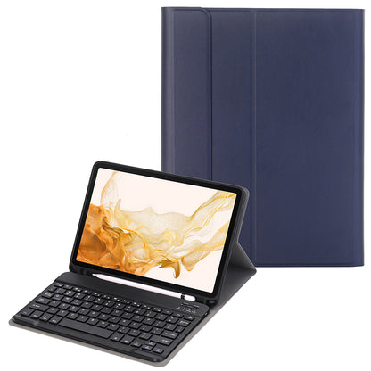 For Samsung Galaxy Tab S8 PU Leather+TPU Tablet Stand Case with Wireless Bluetooth Keyboard