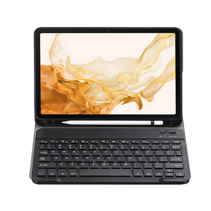 For Samsung Galaxy Tab S8 PU Leather+TPU Tablet Stand Case with Wireless Bluetooth Keyboard