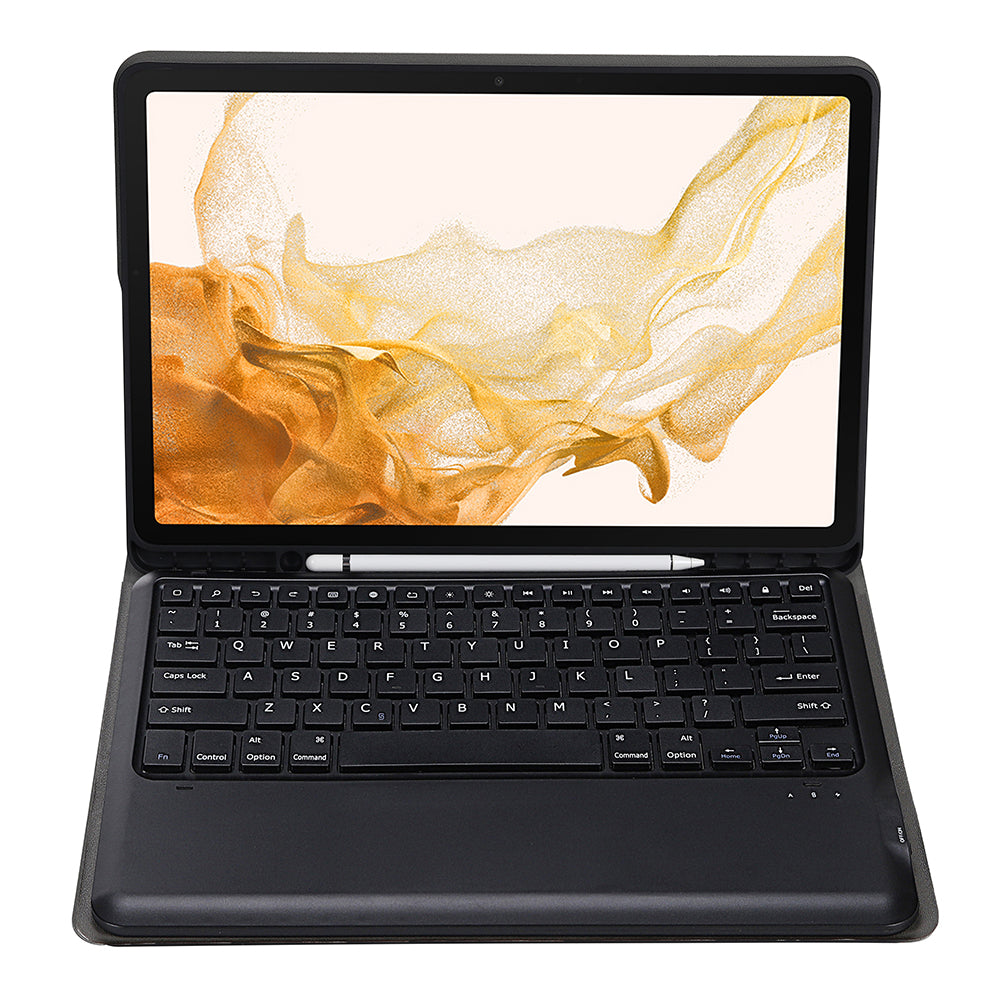 A800B For Samsung Galaxy Tab S8+ X800 Wireless Bluetooth Keyboard with Pen Slot Design Detachable Leather Tablet Case Shell