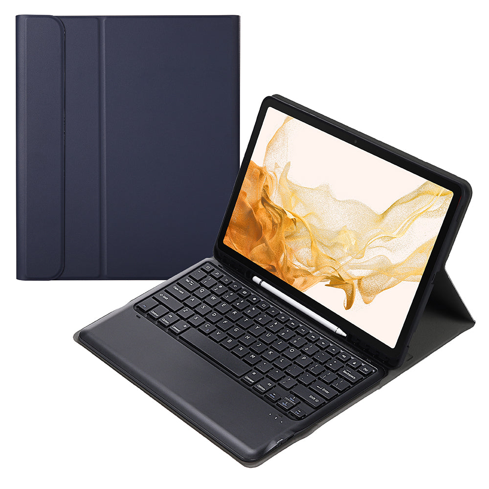 A800B For Samsung Galaxy Tab S8+ X800 Wireless Bluetooth Keyboard with Pen Slot Design Detachable Leather Tablet Case Shell