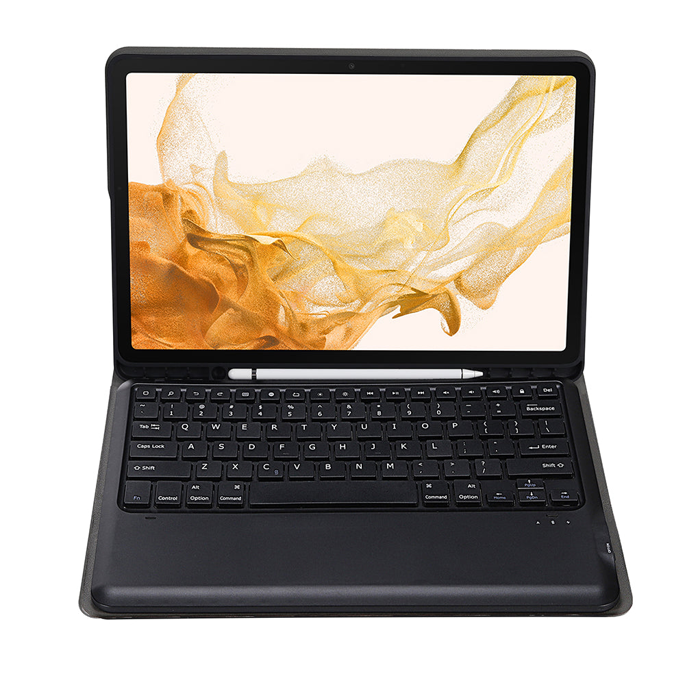 A800B For Samsung Galaxy Tab S8+ X800 Wireless Bluetooth Keyboard with Pen Slot Design Detachable Leather Tablet Case Shell