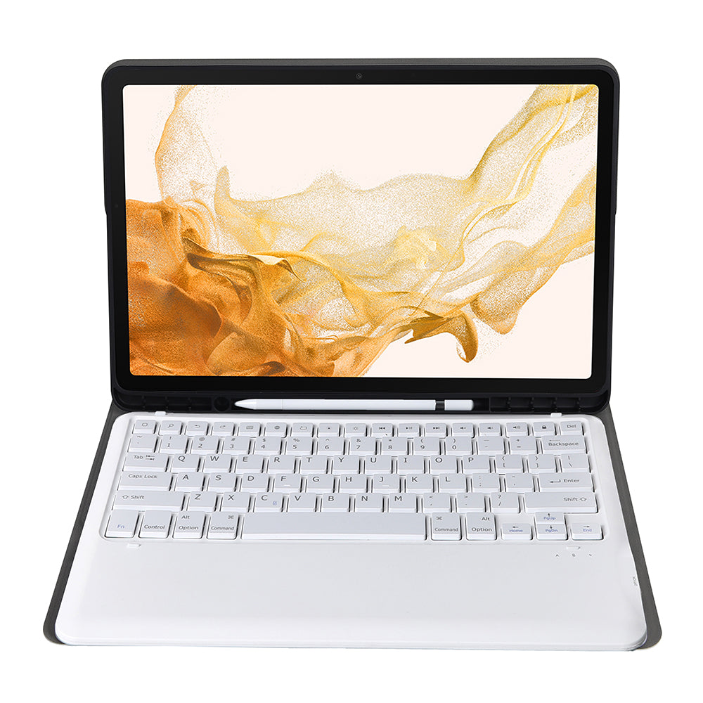 A800B For Samsung Galaxy Tab S8+ X800 Wireless Bluetooth Keyboard with Pen Slot Design Detachable Leather Tablet Case Shell