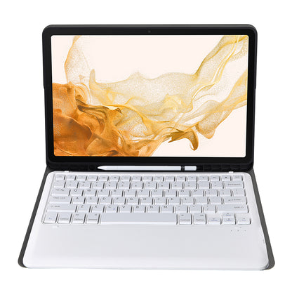 A800B For Samsung Galaxy Tab S8+ X800 Wireless Bluetooth Keyboard with Pen Slot Design Detachable Leather Tablet Case Shell
