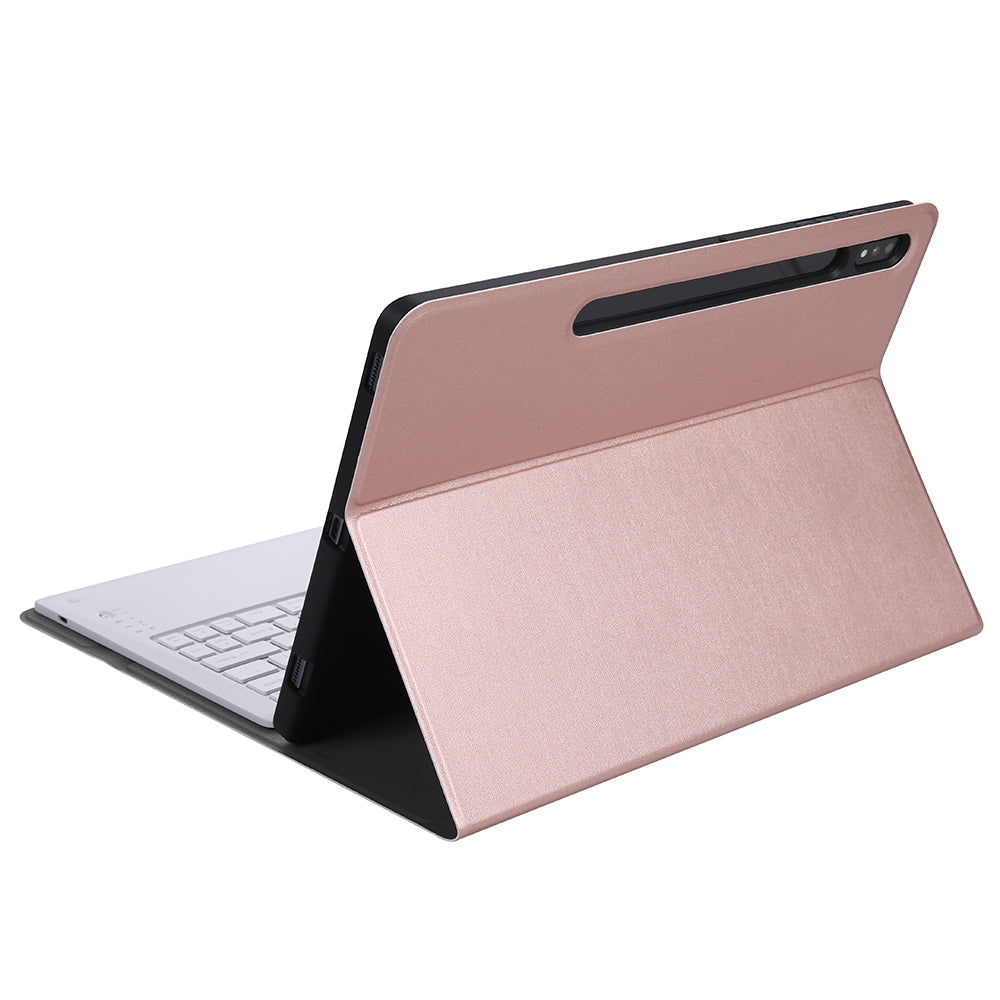 A800B For Samsung Galaxy Tab S8+ X800 Wireless Bluetooth Keyboard with Pen Slot Design Detachable Leather Tablet Case Shell