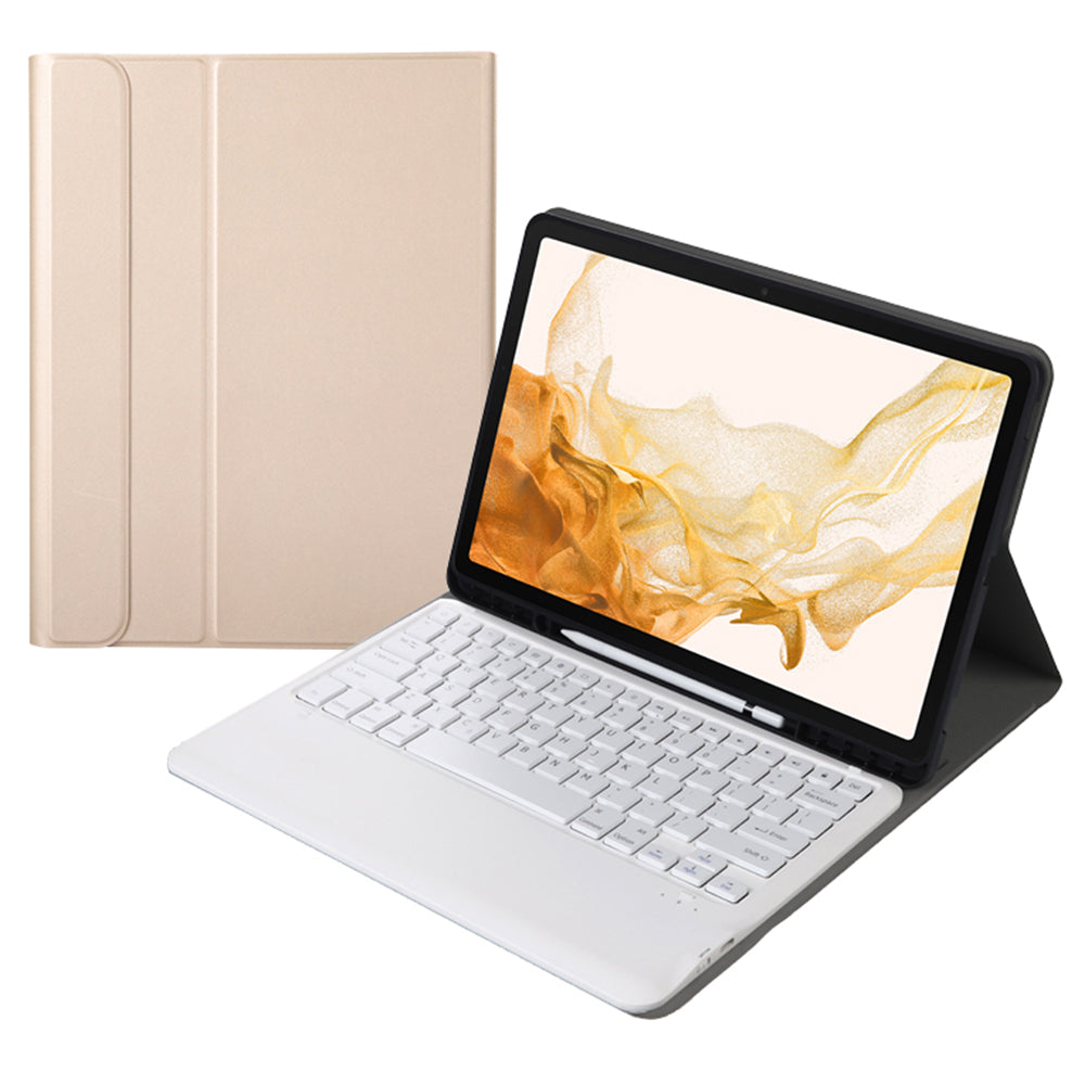 A800B For Samsung Galaxy Tab S8+ X800 Wireless Bluetooth Keyboard with Pen Slot Design Detachable Leather Tablet Case Shell