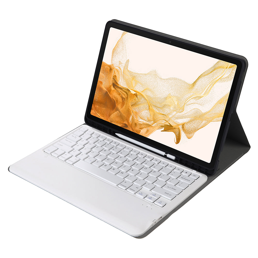 A800B For Samsung Galaxy Tab S8+ X800 Wireless Bluetooth Keyboard with Pen Slot Design Detachable Leather Tablet Case Shell