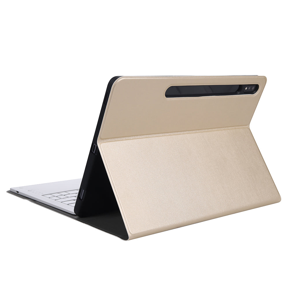 A800B For Samsung Galaxy Tab S8+ X800 Wireless Bluetooth Keyboard with Pen Slot Design Detachable Leather Tablet Case Shell