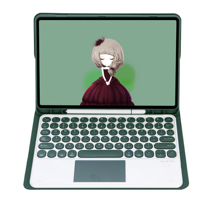 YA700B-A for Samsung Galaxy Tab S8 11-inch 2021 (X700/X706)/S7 11-inch (T870/T875) Candy Color Leather Flip Stand Cover + TPU Inner Case with Pen Slot Bluetooth Keyboard with Trackpad