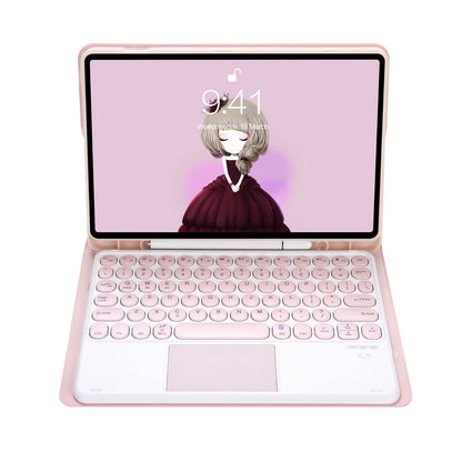 YA700B-A for Samsung Galaxy Tab S8 11-inch 2021 (X700/X706)/S7 11-inch (T870/T875) Candy Color Leather Flip Stand Cover + TPU Inner Case with Pen Slot Bluetooth Keyboard with Trackpad