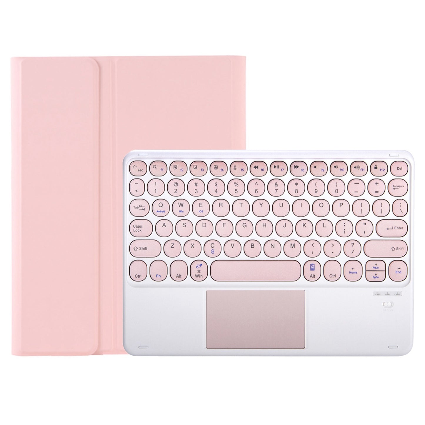 YA700B-A for Samsung Galaxy Tab S8 11-inch 2021 (X700/X706)/S7 11-inch (T870/T875) Candy Color Leather Flip Stand Cover + TPU Inner Case with Pen Slot Bluetooth Keyboard with Trackpad