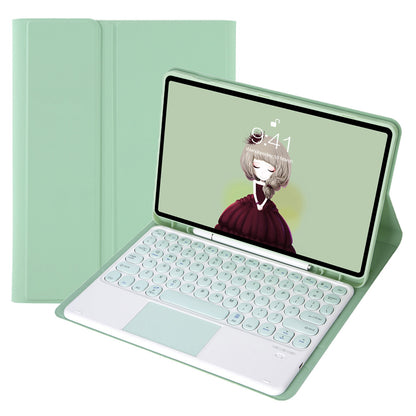 YA700B-A for Samsung Galaxy Tab S8 11-inch 2021 (X700/X706)/S7 11-inch (T870/T875) Candy Color Leather Flip Stand Cover + TPU Inner Case with Pen Slot Bluetooth Keyboard with Trackpad