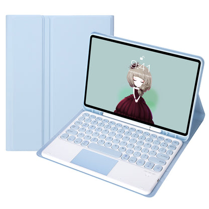 YA700B-A for Samsung Galaxy Tab S8 11-inch 2021 (X700/X706)/S7 11-inch (T870/T875) Candy Color Leather Flip Stand Cover + TPU Inner Case with Pen Slot Bluetooth Keyboard with Trackpad