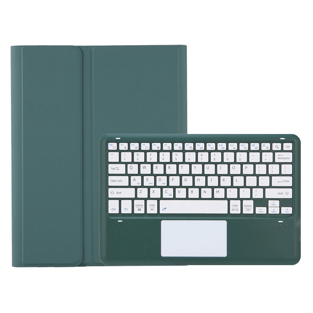 T800B-A For Samsung Galaxy Tab S8+ X800/S7 Plus T970/S7 FE T730 Removable Bluetooth Keyboard Case with TouchPad Anti-Scratch Protective Cover Stand Leather Case with Pencil Holder