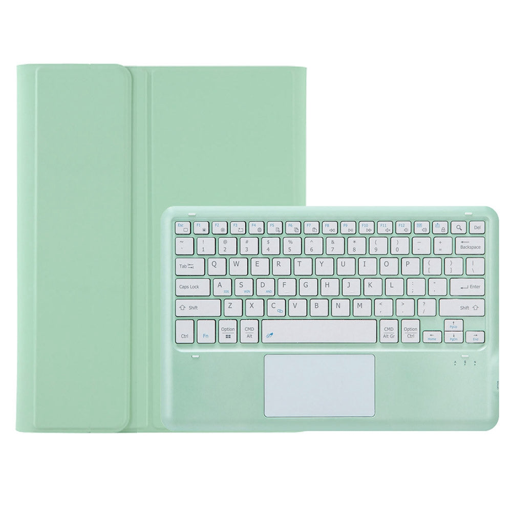 T800B-A For Samsung Galaxy Tab S8+ X800/S7 Plus T970/S7 FE T730 Removable Bluetooth Keyboard Case with TouchPad Anti-Scratch Protective Cover Stand Leather Case with Pencil Holder