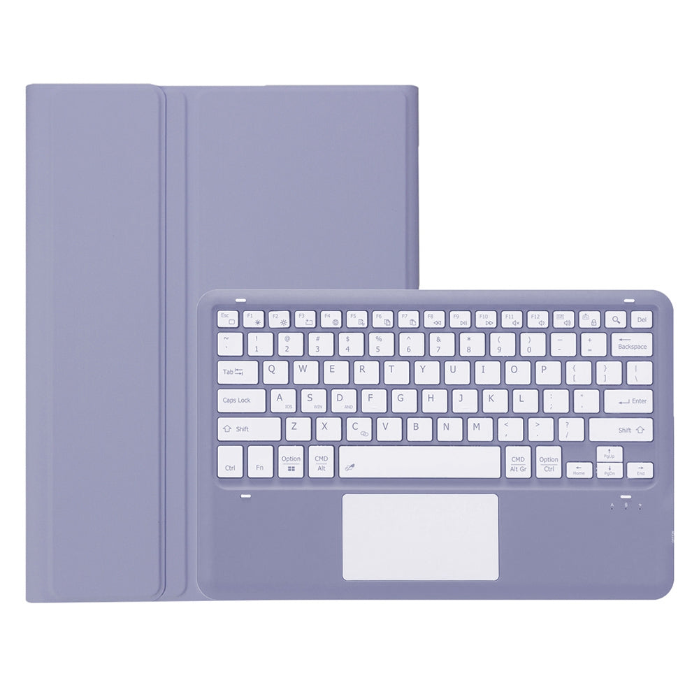 T800B-A For Samsung Galaxy Tab S8+ X800/S7 Plus T970/S7 FE T730 Removable Bluetooth Keyboard Case with TouchPad Anti-Scratch Protective Cover Stand Leather Case with Pencil Holder
