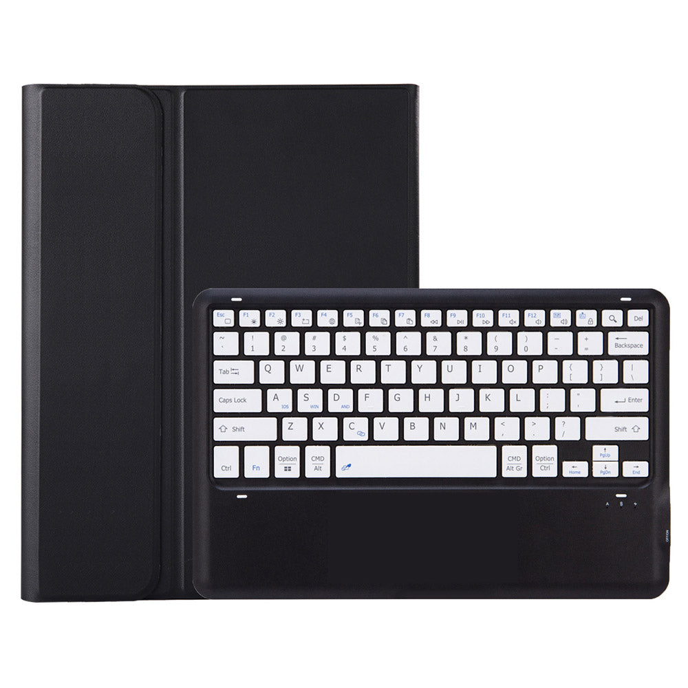 T800B For Samsung Galaxy Tab S8+ X800/S7 Plus T970/S7 FE T730 Anti-Scratch Protective Case Removable Bluetooth Keyboard Shockproof Stand Leather Case with Pencil Holder