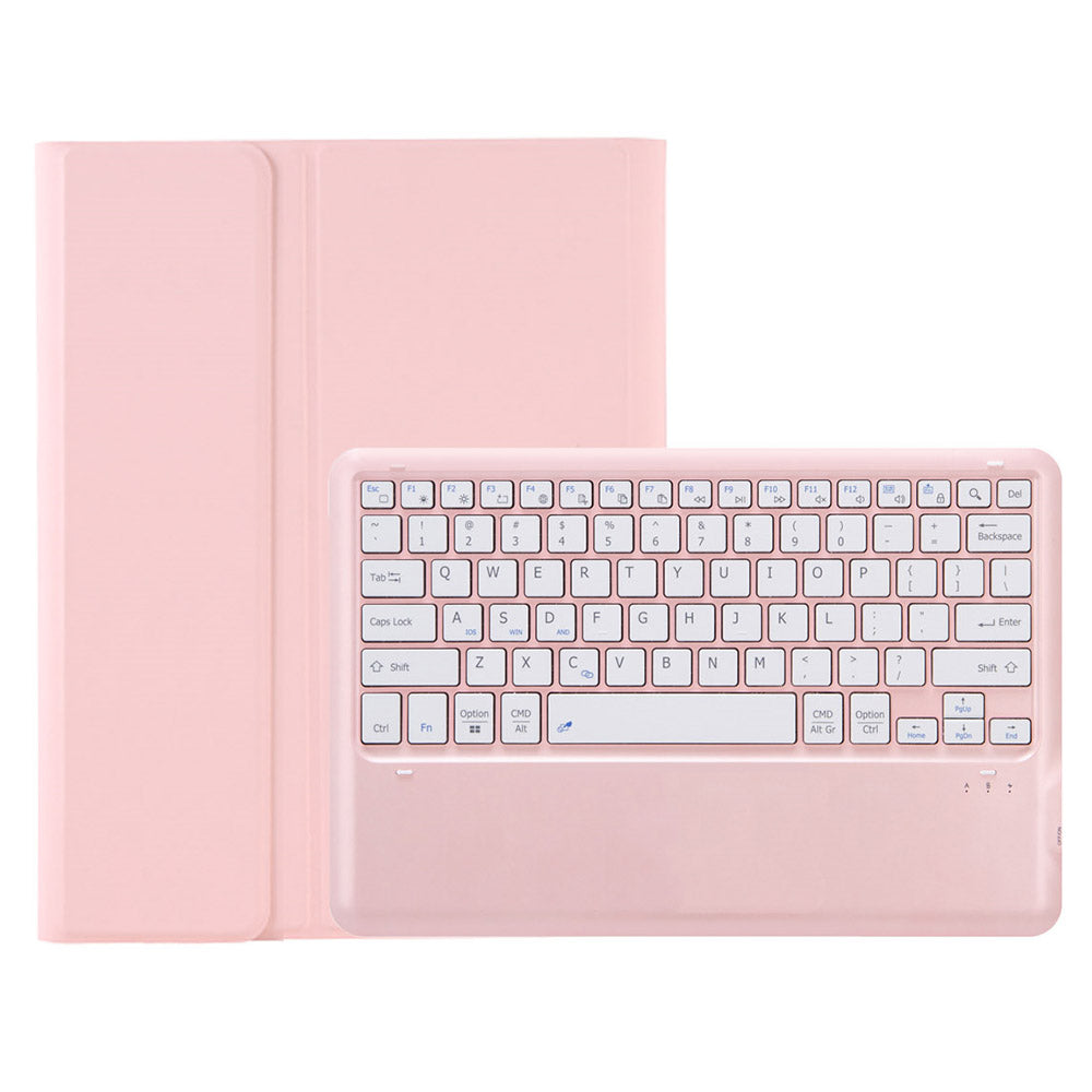 T800B For Samsung Galaxy Tab S8+ X800/S7 Plus T970/S7 FE T730 Anti-Scratch Protective Case Removable Bluetooth Keyboard Shockproof Stand Leather Case with Pencil Holder
