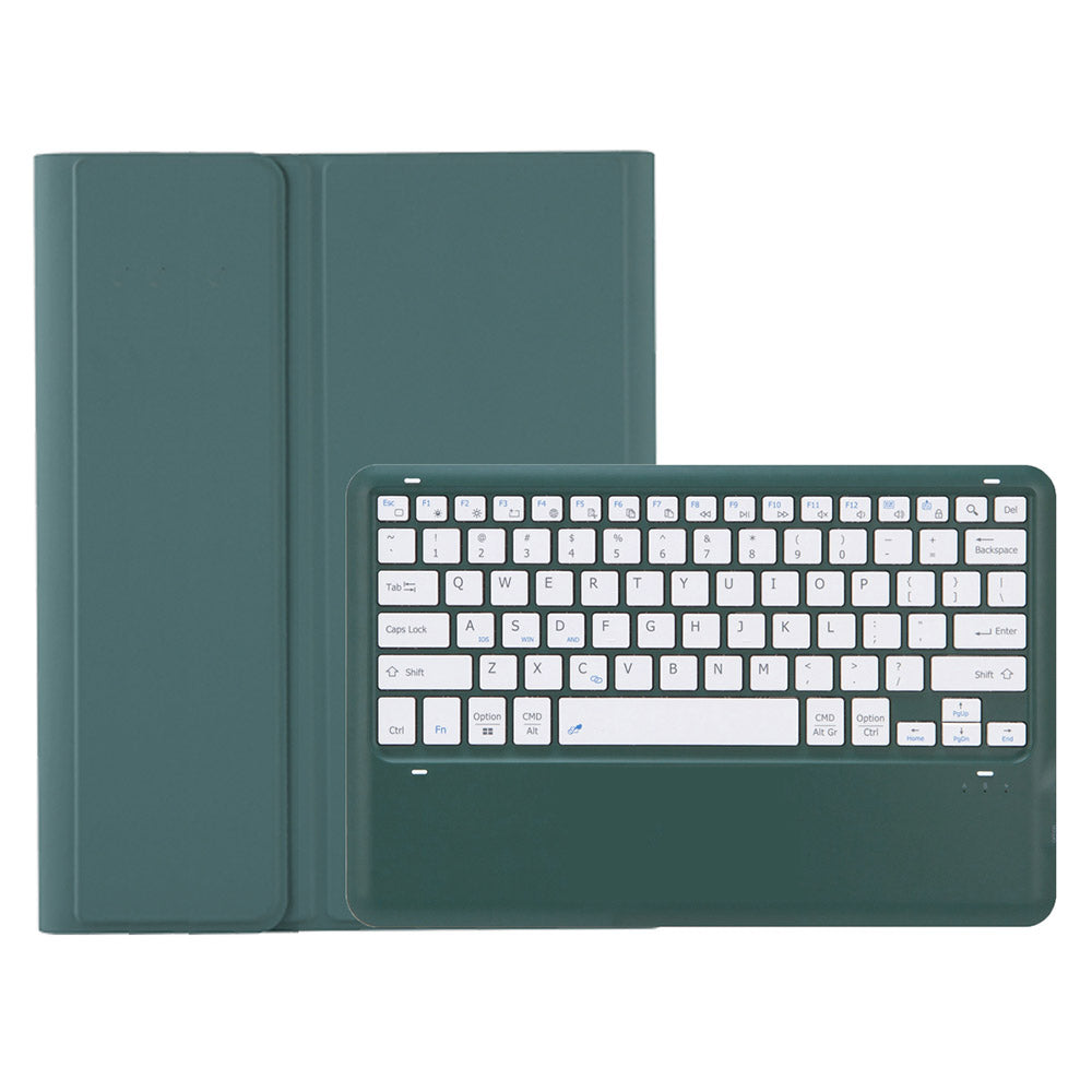 T800B For Samsung Galaxy Tab S8+ X800/S7 Plus T970/S7 FE T730 Anti-Scratch Protective Case Removable Bluetooth Keyboard Shockproof Stand Leather Case with Pencil Holder
