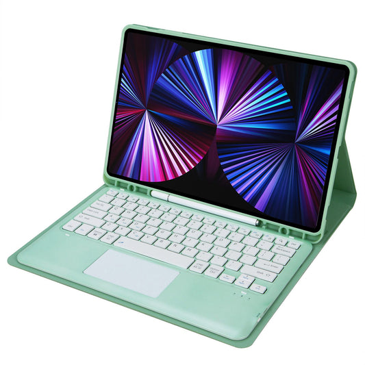 T12B-A For iPad Pro 12.9-inch (2018)/(2020)/(2021) Detachable Bluetooth Keyboard Case with TouchPad Anti-drop Protective Cover Adjustable Stand Leather Case