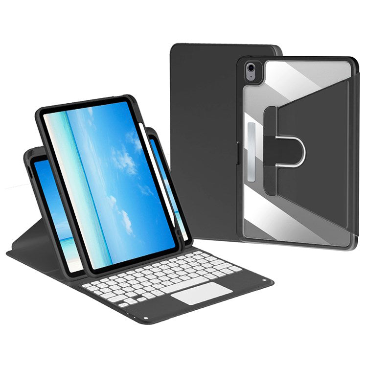 For iPad Air (2020)/(2022)/iPad Pro 11-inch (2018)/(2020)/(2021) Detachable X7 Bluetooth Keyboard Case with TouchPad + Rotating Leather Protective Case