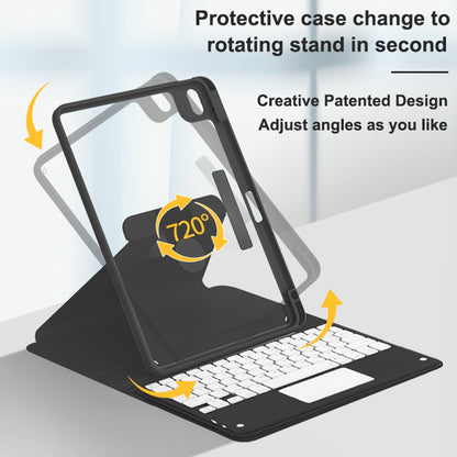 For iPad Air (2020)/(2022)/iPad Pro 11-inch (2018)/(2020)/(2021) Detachable X7 Bluetooth Keyboard Case with TouchPad + Rotating Leather Protective Case