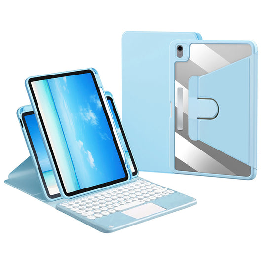 For iPad Air (2020)/(2022)/iPad Pro 11-inch (2018)/(2020)/(2021) Detachable X7 Bluetooth Keyboard Case with TouchPad + Rotating Leather Protective Case