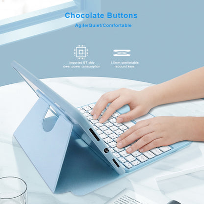 For iPad Air (2020)/(2022)/iPad Pro 11-inch (2018)/(2020)/(2021) Detachable X7 Bluetooth Keyboard Case with TouchPad + Rotating Leather Protective Case