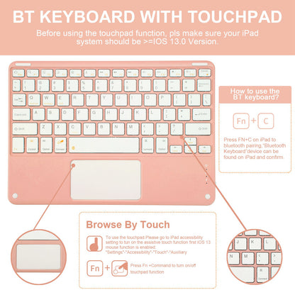 For iPad 9.7-inch (2017)/(2018)/Pro 9.7 inch (2016)/Air 2 Detachable X7 Bluetooth Keyboard Case with TouchPad Soft Leather Protective Case