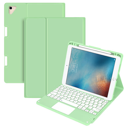 For iPad 9.7-inch (2017)/(2018)/Pro 9.7 inch (2016)/Air 2 Detachable X7 Bluetooth Keyboard Case with TouchPad Soft Leather Protective Case
