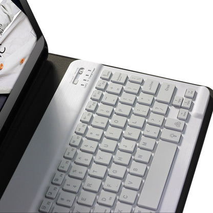 For iPad 9.7-inch (2017)/(2018)/Pro 9.7 inch (2016)/Air 2/Air (2013) Portable Bluetooth Keyboard with 7-Color Backlit + Litchi Texture Anti-Drop Protective Case
