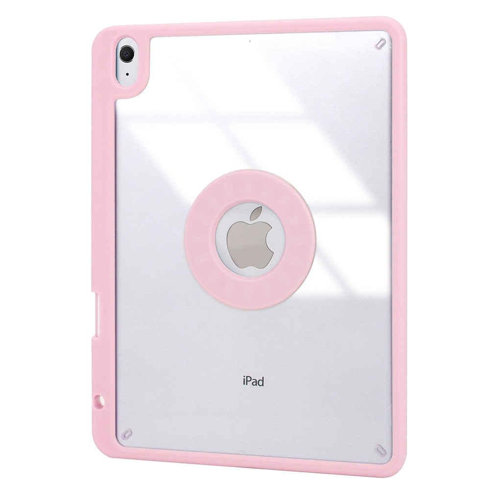 Z102B for iPad 10.2 (2021)/(2020)/(2019) Bluetooth Keyboard Leather Protective Cover + Transparent Back Case with Triangle Stand and Built-in Pen Slot